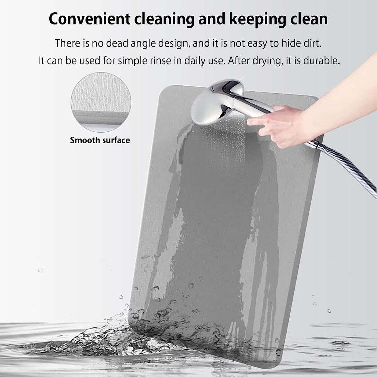 Synergy360 Diatom Bath Mat Fast Drying - Graphite Grey