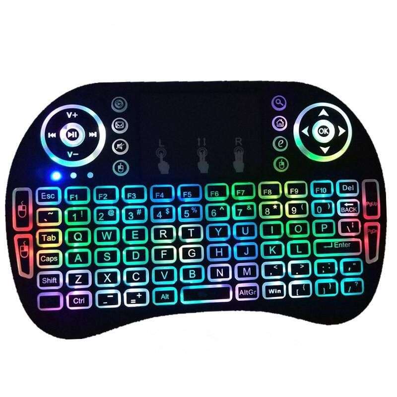 Mini RGB Backlit Wireless Keyboard Touchpad for PC TV Box Android