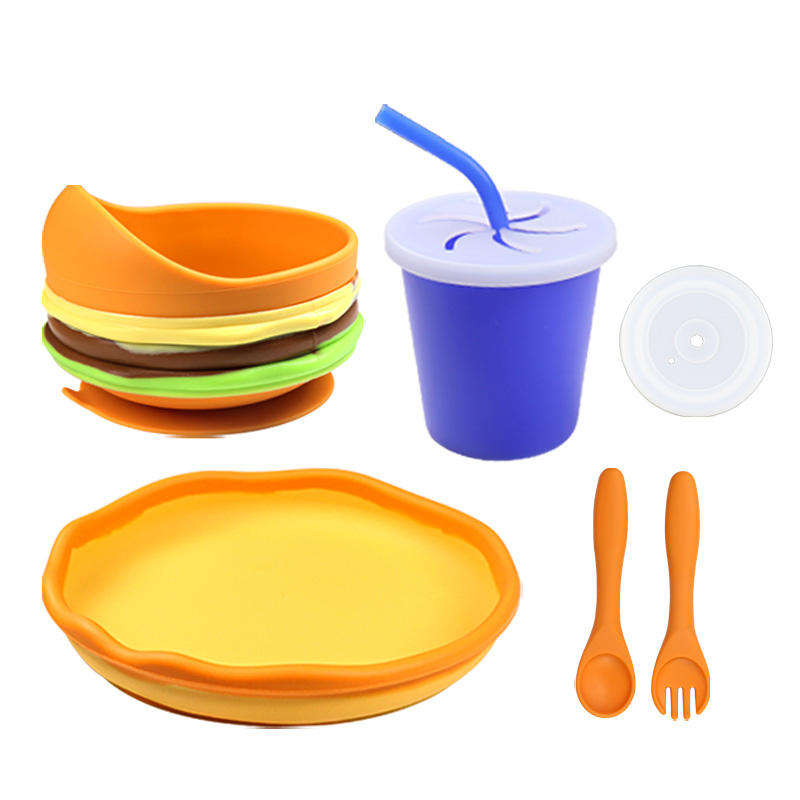 Silicone Baby Tableware Set - 6 Piece - Blue