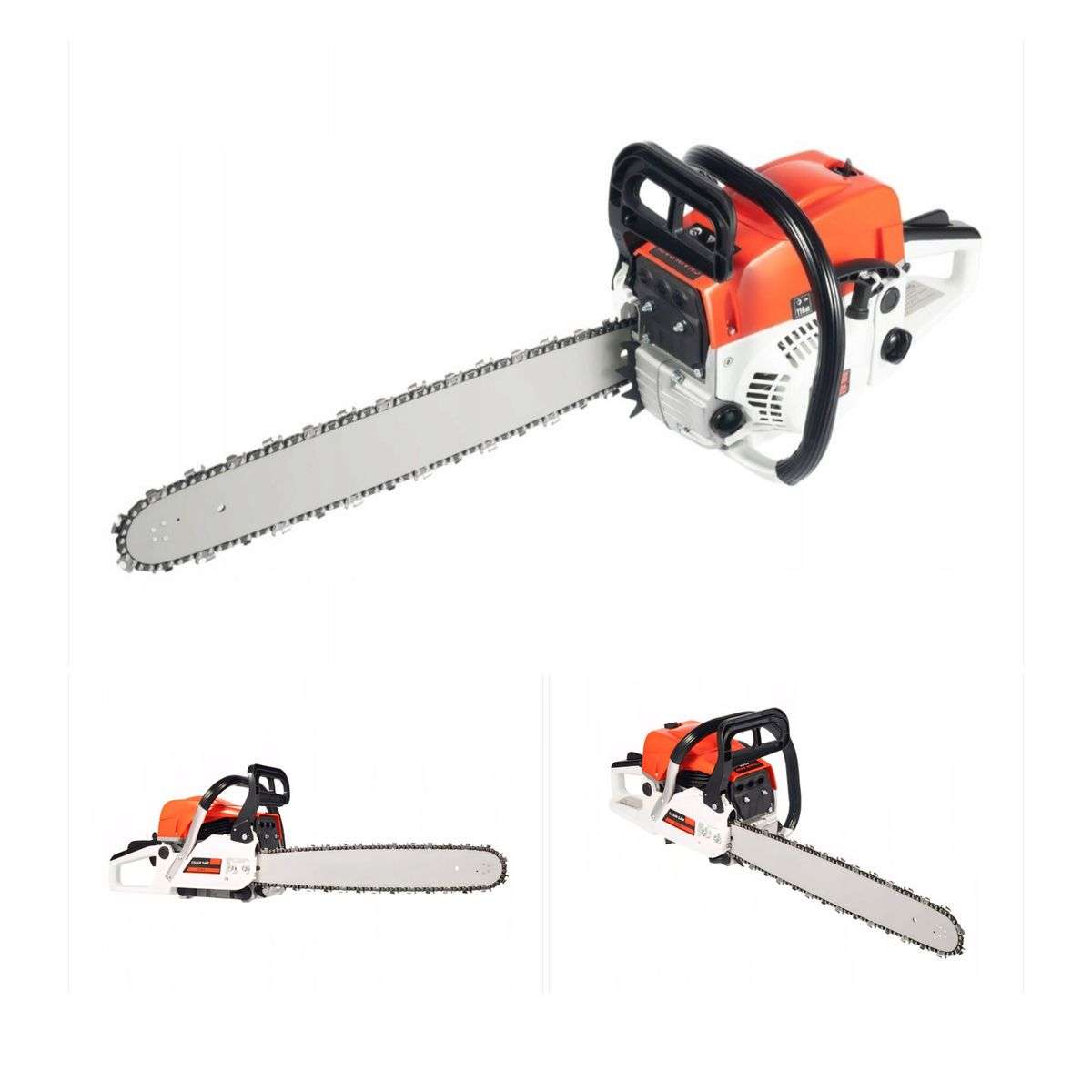 52cc 20 INCH 2-Stroke Petrol Power Chainsaw With Tool Kit & Gloves- 7500Rpm