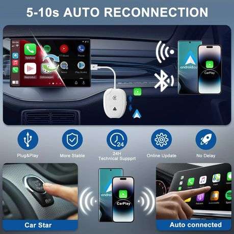 Dual Mode Wireless Apple CarPlay & Android Auto Adapter