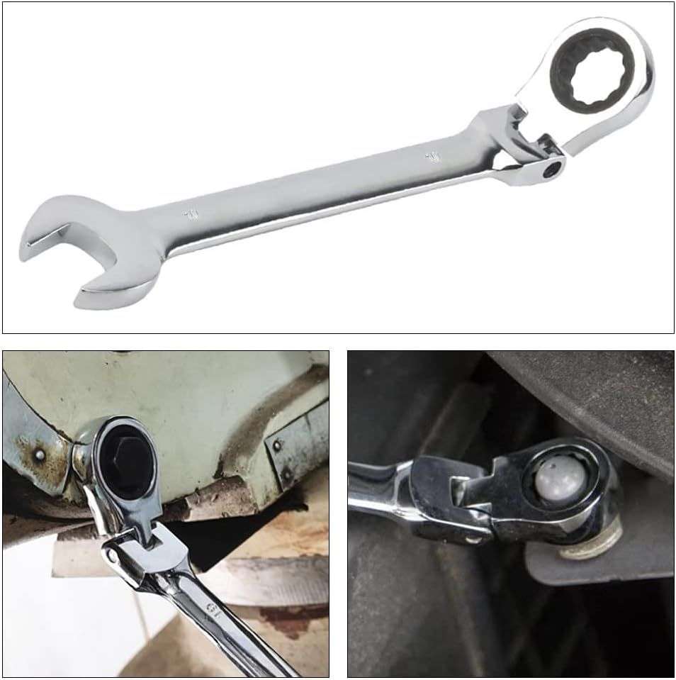10MM Flexible Head Chrome Vanadium Ratchet Spanner