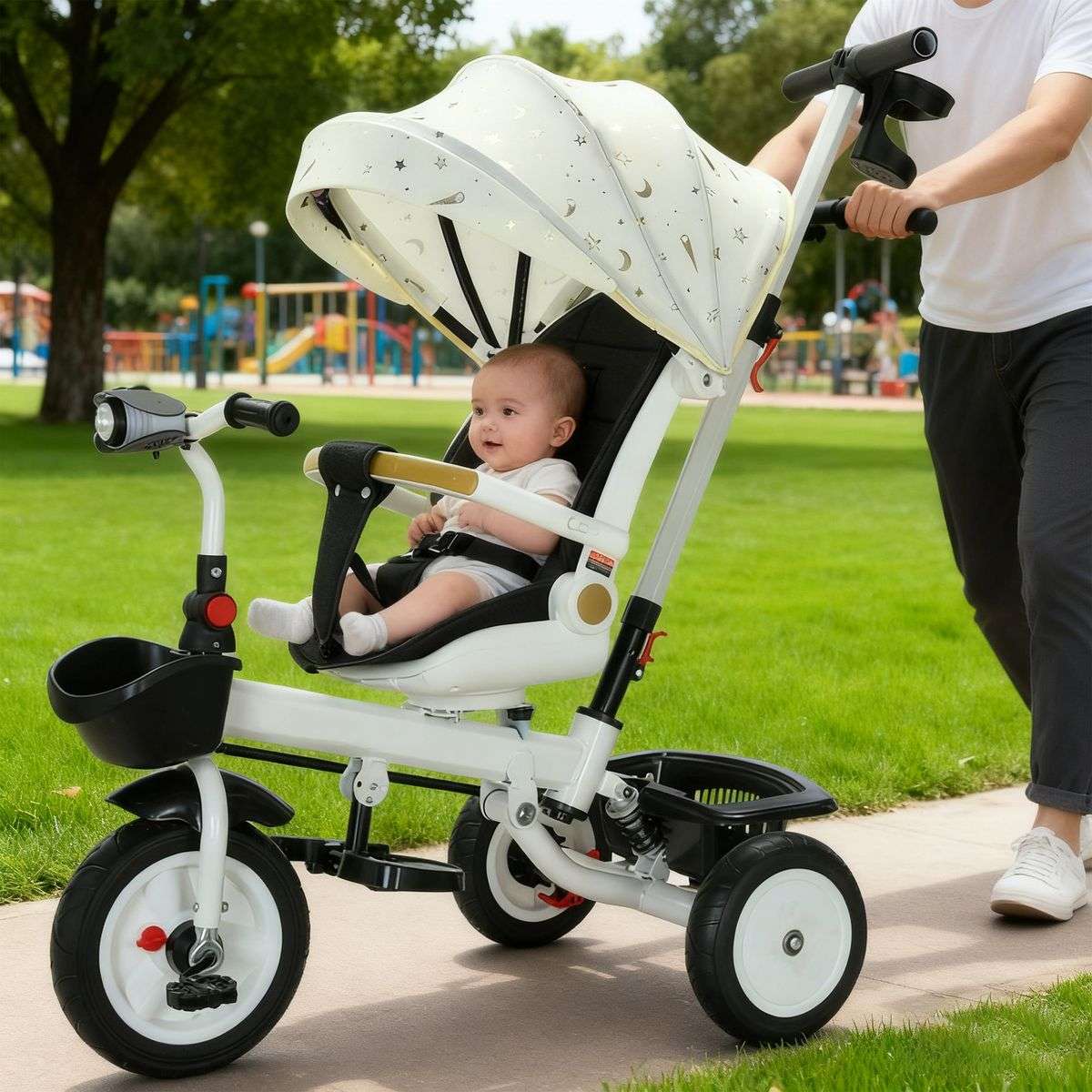 Heartdeco 4-in-1 Foldable Baby Tricycle Stroller
