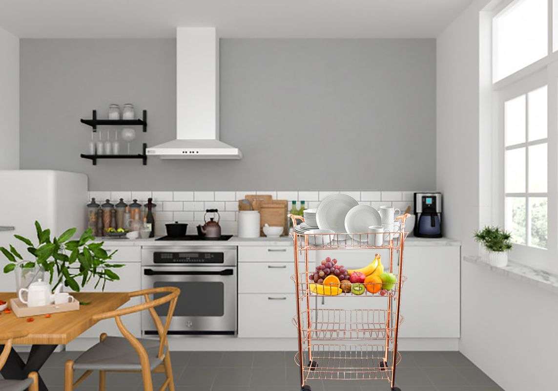 4 Tier Vegetable Rack With Wheels Provided - Copper  (PLEASE READ DESCRIPTION)