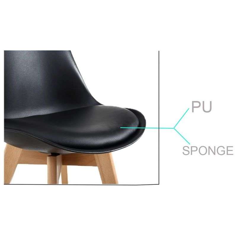 Modern Scandinavian Dining Chair - Black- 2 Pack