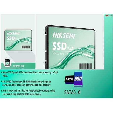 Hiksemi - Wave(s) 2.5 512gb Sataiii SSD - Hiksemi - Wave(s) 2.5 512gb Sataiii SSD