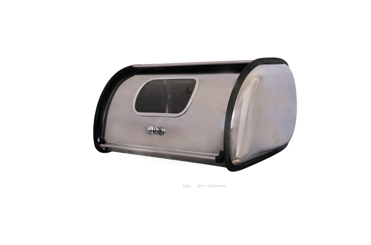 Vintage Stainless Steel Double Loaf Bread Bin with Window (PLEASE READ DESCRIPTION)