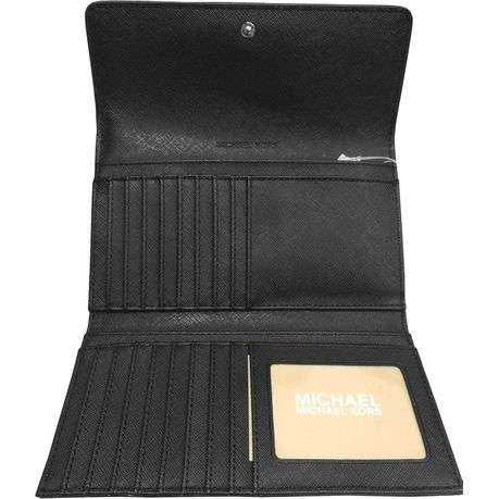 Michael Kors Jet Set Large Trifold Wallet 35F8STVF3B - Black