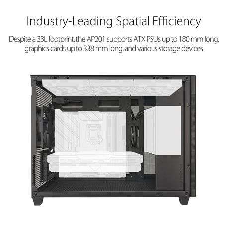 Asus - Prime AP201 Mesh MicroATX Chassis - Black - Asus - Prime AP201 Mesh MicroATX Chassis - Black