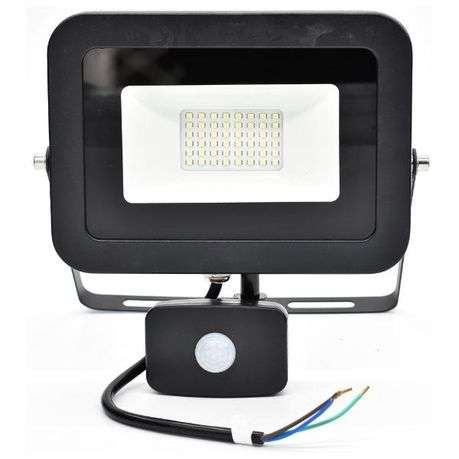 Waco - LED Floodlight with Sensor 50W Slimline - 6500K - Waco - LED Floodlight with Sensor 50W Sl...