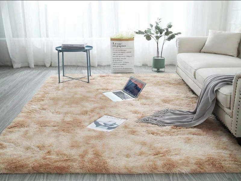 Light fluffy shaggy Rug/Carpet - Brown and Cream(Second hand)