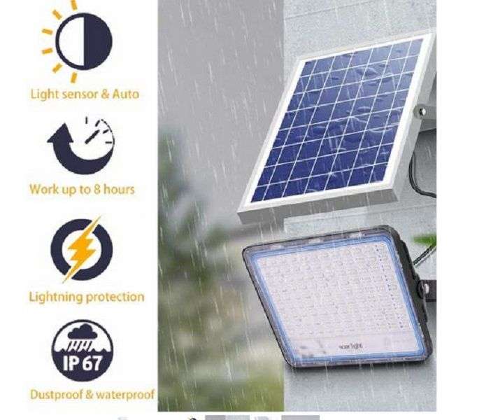 Classic Outdoor 120w Solar Floodlight with Remote - 4 Pack