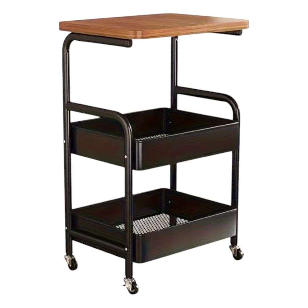 Nordic Moveable Double-Layer Side-Table Storage Trolley
