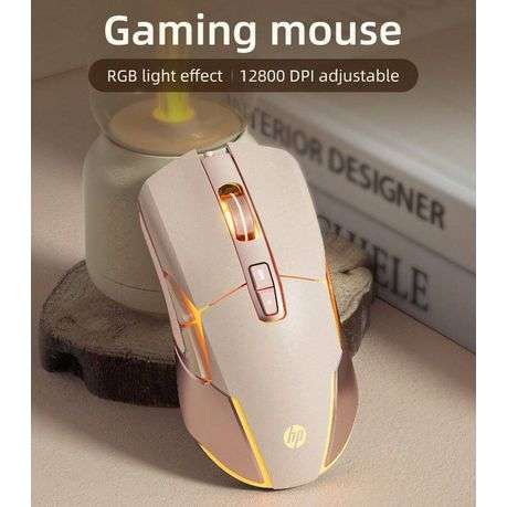 HP - Ergonomic Wired Gaming Mouse With RGB Lighting Effects - Pink