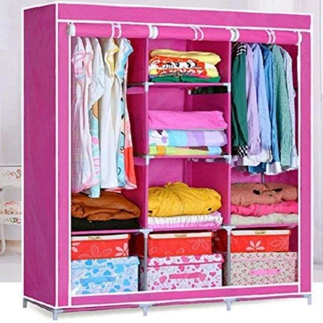 Fabric Wardrobe Storage Rack/Organizer With Cover