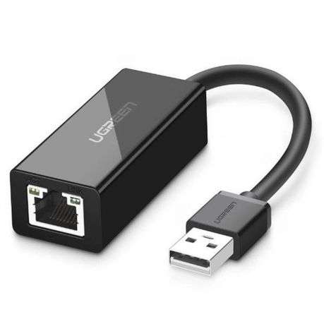 Ugreen - CR110 Ethernet Adapter | USB 2.0 to RJ45 - Black - Ugreen - CR110 Ethernet Adapter | USB...