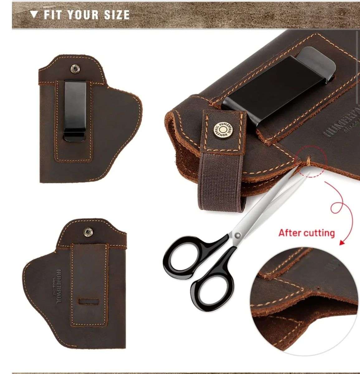 Universal Leather Holster - Left or Right Hand Changeable Clip