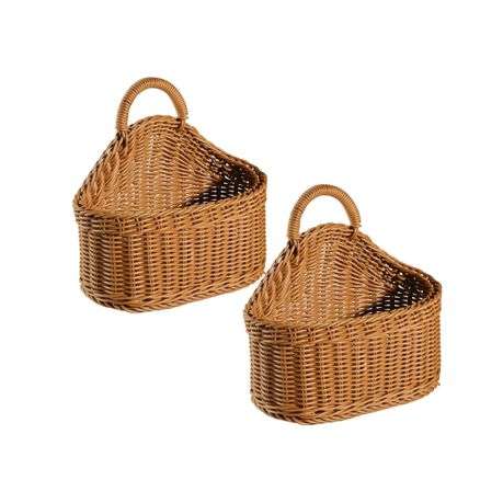 Wall-Hanging Wicker Storage Baskets Set of 2