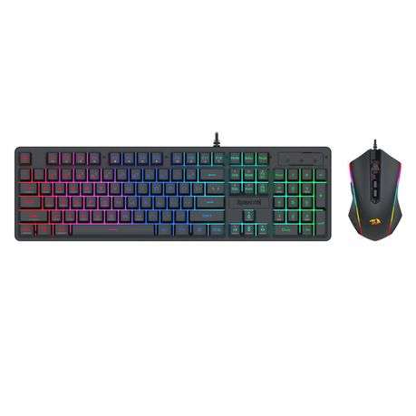 Redragon - S107 RGB Gaming Essentials Wired Gaming Keyboard and Mouse Bundle - Redragon - S107 RG...