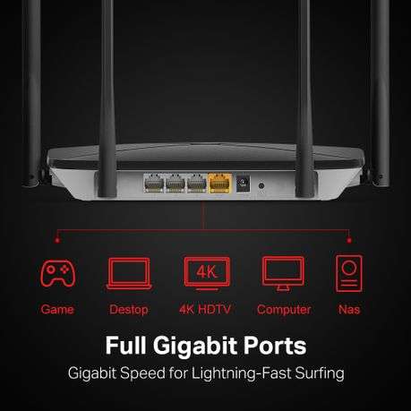 Mercusys - AC12G AC1200 Wireless Dual Band Gigabit Router - Mercusys - AC12G AC1200 Wireless Dual...