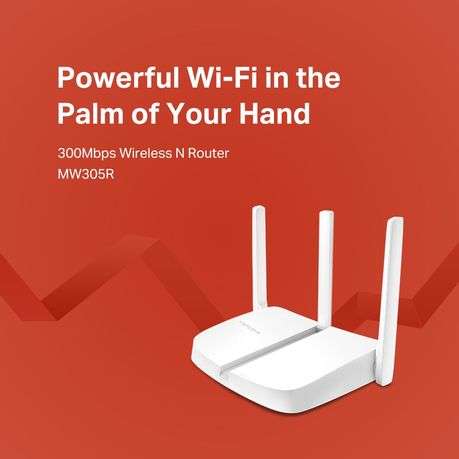 Mercusys - MW305R 300Mbps Wireless N Router with 3 High-Gain Antennas - Mercusys - MW305R 300Mbps...
