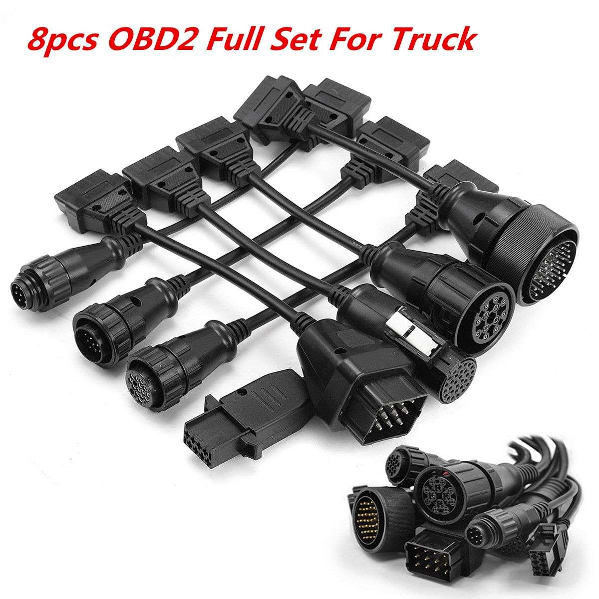 8 Piece Truck Auto Diagnostic Cables Set