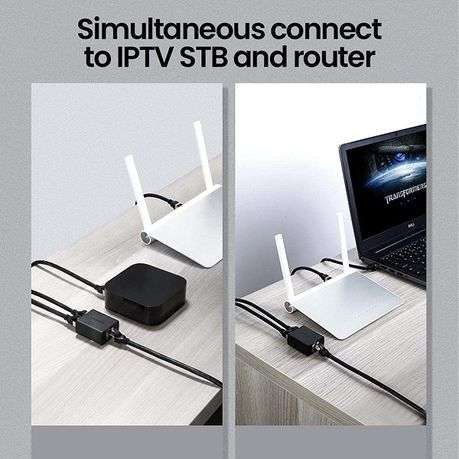 Ugreen - RJ45 Splitter Adapter 2 Pack (Black) - Ugreen - RJ45 Splitter Adapter 2 Pack (Black)