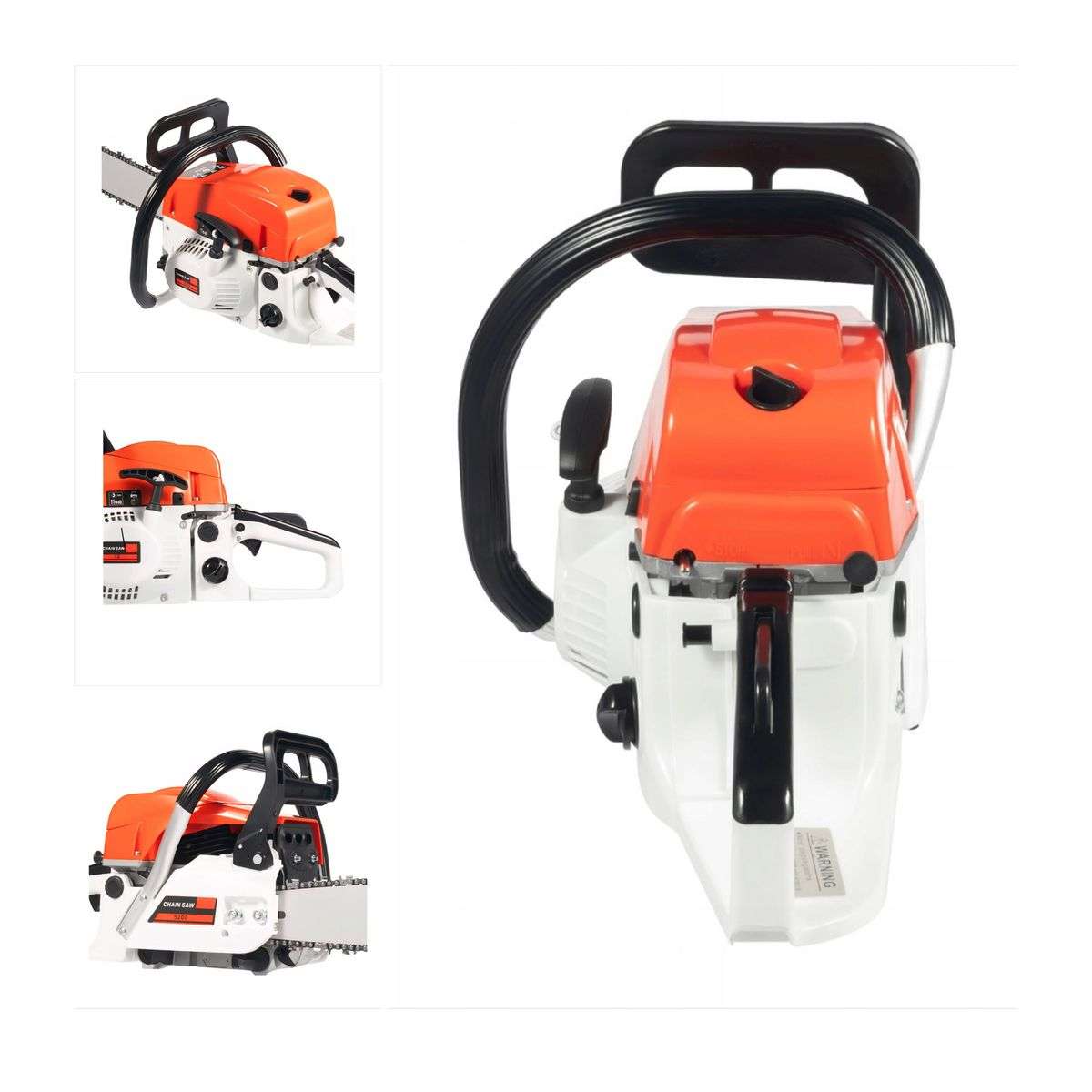 52cc 20 INCH 2-Stroke Petrol Power Chainsaw With Tool Kit & Gloves- 7500Rpm