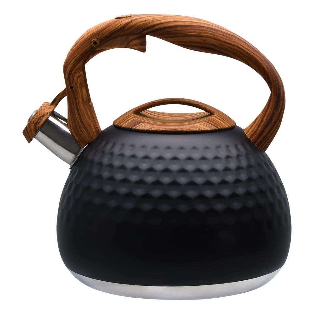 Stainless steel wood pattern handle loud whistling kettle 3L