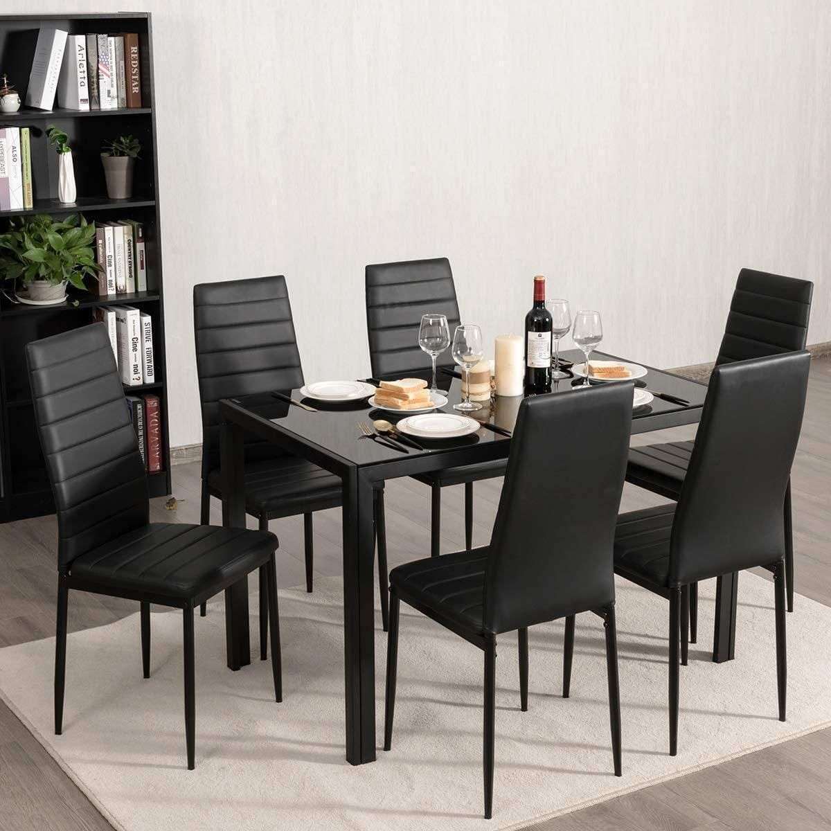 Dining Room Chairs - 6 Pack - Faux Leather Cover