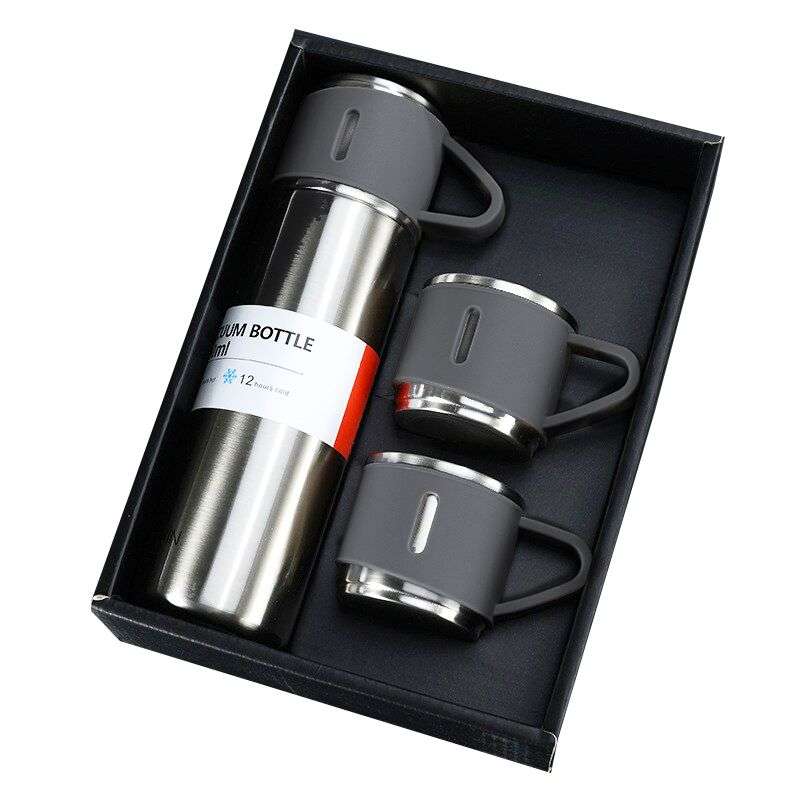 Thermo vacuum insulated flask bottle with cups - 500ml