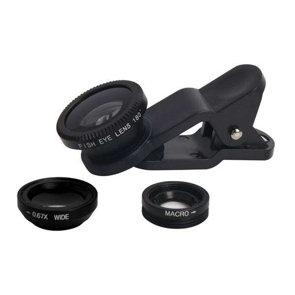 Universal 3-in-1 Cell Phone Camera Lens Kit - Open Box