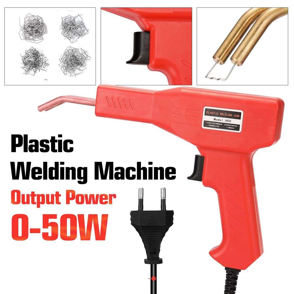 Plastic Welding Gun H50 Bumper Repair Kit Bodywork Fender Includes 200 Staples, Cutter, Knife & Case