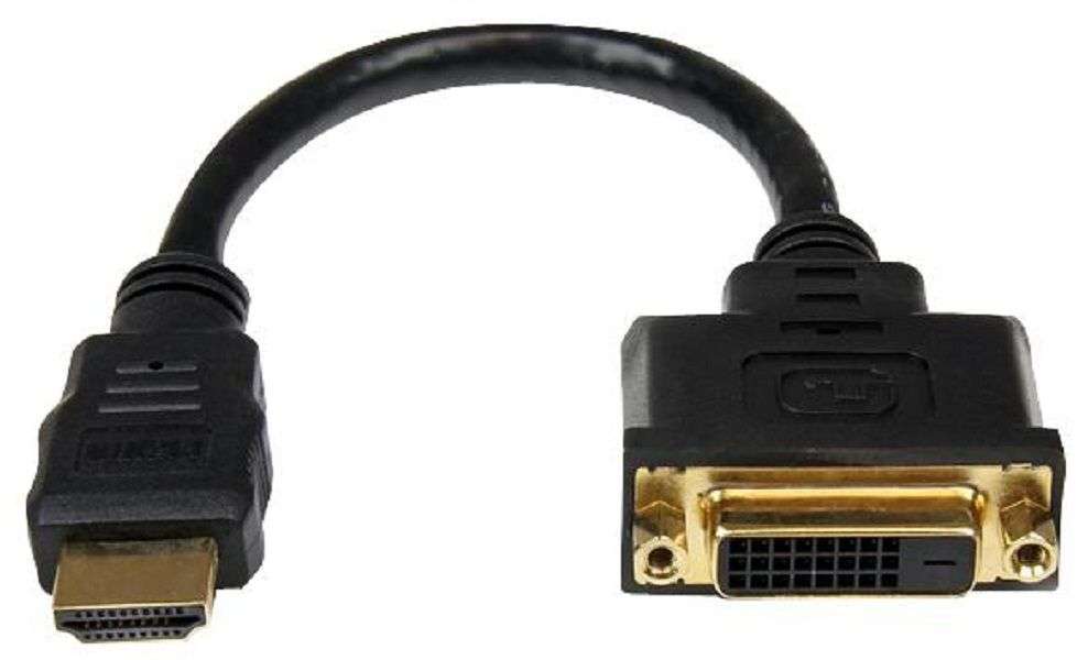 Startech (HDDVIMF8IN) HDMI Plug, DVI-D Socket, 0.65 ft, 200 m, Black