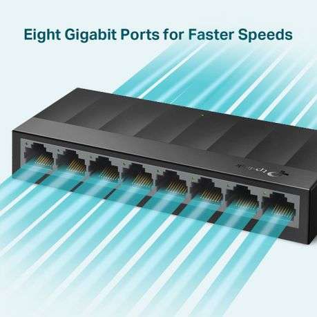 Tp-Link - LS1008G 8-Port 10/100/1000Mbps Desktop Switch | Quiet FanlessDesign - Tp-Link - LS1008G...