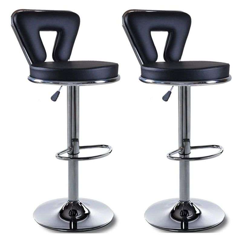 2 Piece Kitchen Counter Bar Stools - Black