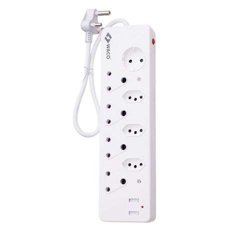 Waco - 8 Way Multiplug with USB Chargers and Shutters - Waco - 8 Way Multiplug with USB Chargers ...