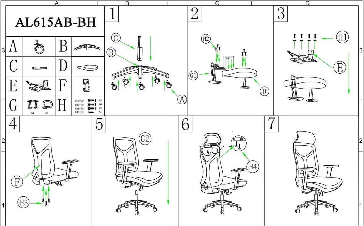 Office Chairs - Ergonomic Executive Mesh with Headrest