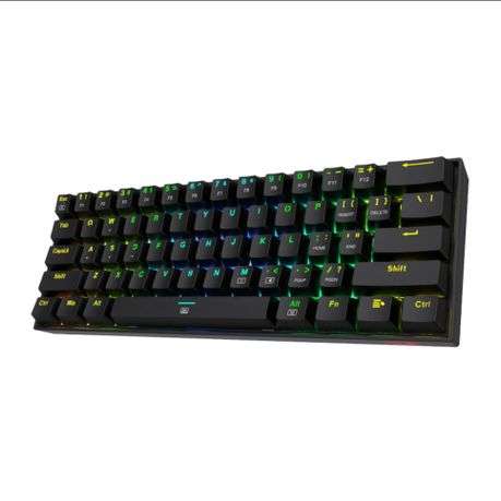 Redragon - Dragonborn Wired Mechanical Keyboard RGB 61 Key Design - Black - Redragon - Dragonborn...