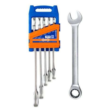 Wadfow - 5Pce Spanner Ratchet Set (Cr-Mo 8-14mm) - Wadfow - 5Pce Spanner Ratchet Set (Cr-Mo 8-14mm)