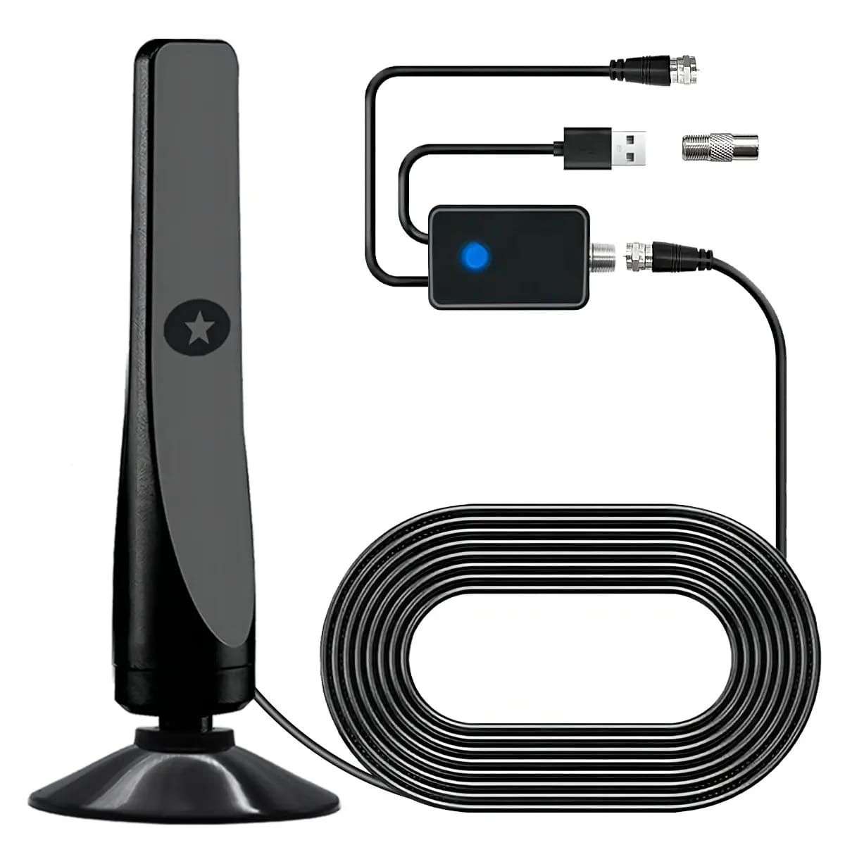 Amplified Indoor Digital TV Antenna With Signal Booster