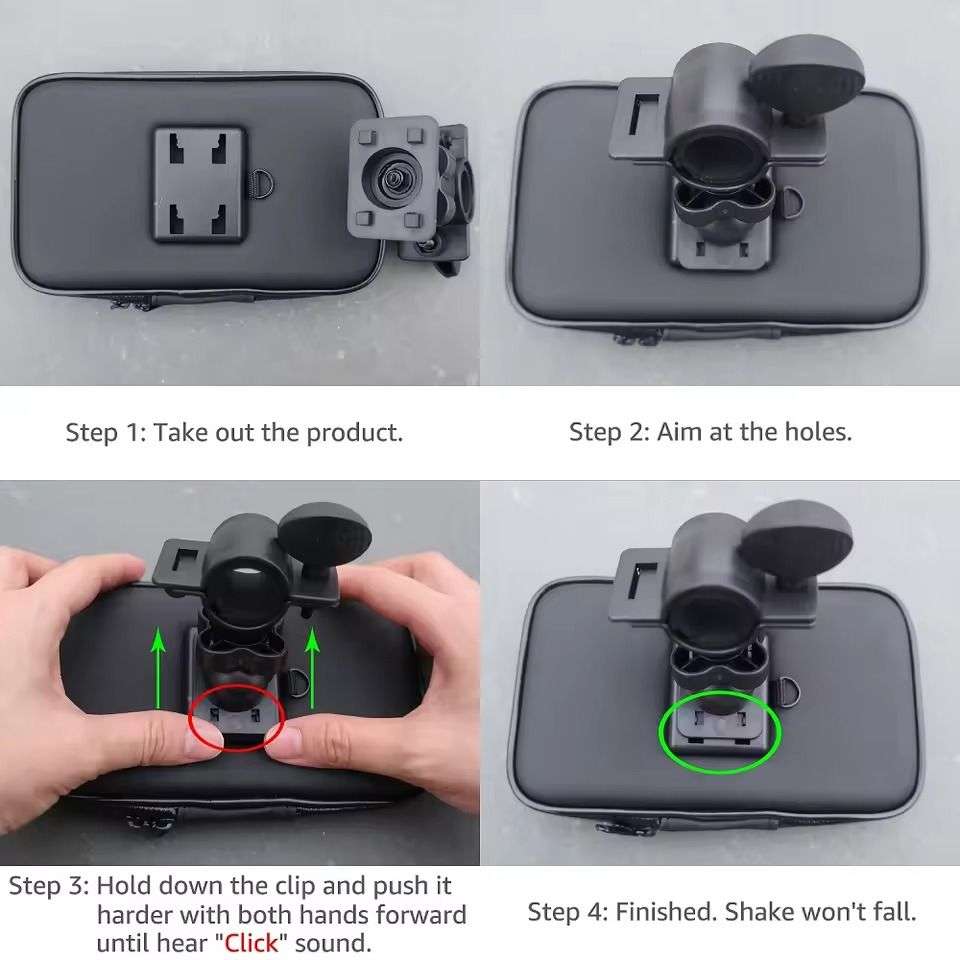 Waterproof Motorcycle Phone Holder- Universal Bike Mount with 360 Rotation