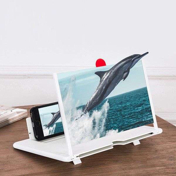 3D Mobile Phone Video Phone Amplifier Enlarged Screen -White