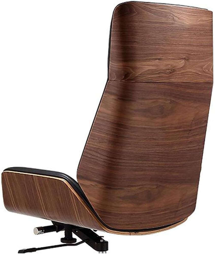 Office Chairs - Executive Brown Wooden Base Microfiber Leather Top - Black Colour