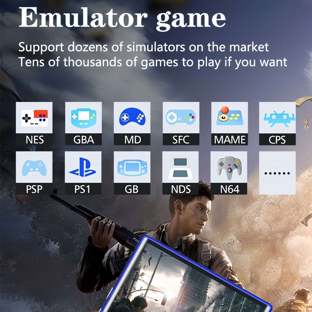 R36 Ultra Handheld Game Console, 4" IPS HD Screen, 64GB, Retro Gaming