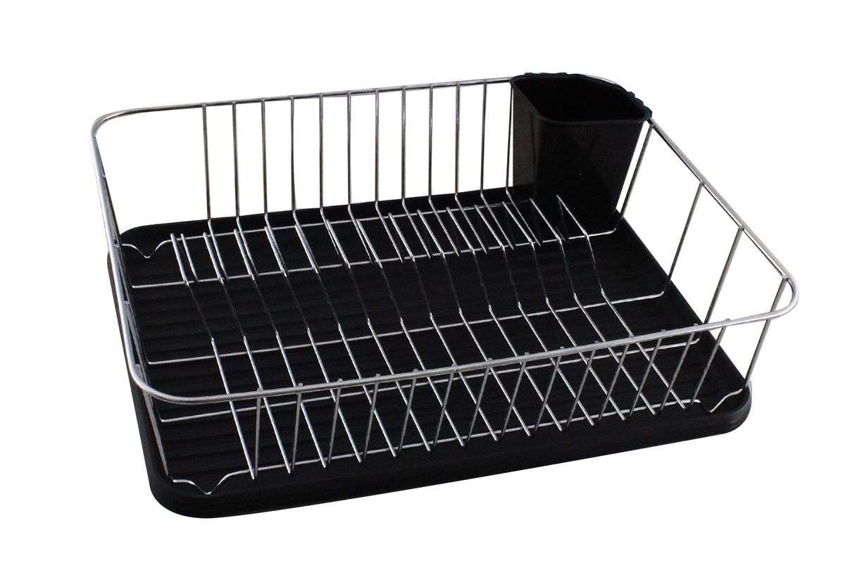 Stainless Steel Draining Dish Rack with Drip Tray and Cutlery Drainer (PLEASE READ DESCRIPTION)