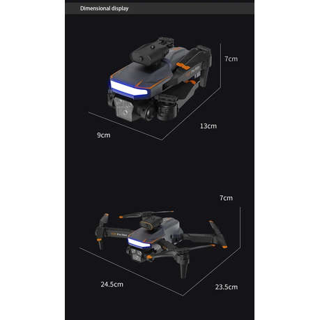 P18 - Triple Camera Quadcopter Drone With GPS HD Aerial Photography - Black