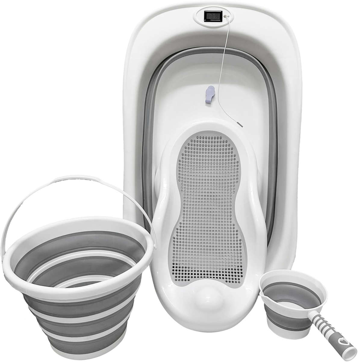 5 Piece New Born/Toddler Folding Bathtub Set