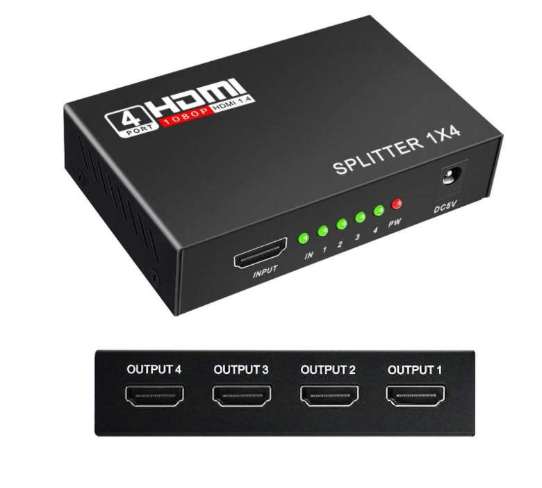 1 to 4 HDMI Splitter Adapter Converter
