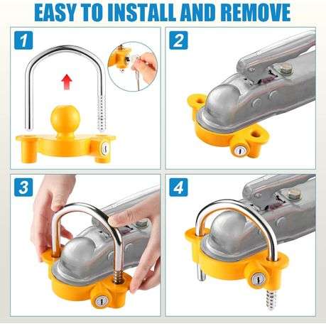 Trailer Coupler Lock with 2 Keys